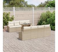 Générique Ensemble de Sofas de Jardin 9 Pièces avec Coussins Beige Poly Rattan,Canapés de Jardin,78.7KG-3348967