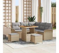 Générique Ensemble de Sofas de Jardin de 8 pièces avec Coussins en rotin Poly Beige,Canapés de Jardin,64.5KG-3362132