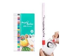 Générique Ensemble de stylos marqueurs acryliques | Stylos acryliques de coloration et de peinture,Fournitures de peinture acrylique imperméables à séchage rapide, stylos pour tissu, pierre, bois, mé