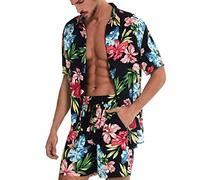 Générique Ensemble de Survêtements Homme Été, Ensemble Jogging Oversize Pas Cher Tenue de Sport Uni Fitness Vetement De Sport Running Short De Sport Et Manche Courte Sportwear