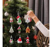 Générique Ensemble de Suspensions de Noël - 9 Ornements en Verre Père Noël | Décorations de Sapin Haut de Gamme Style Maison de Campagne | Décor Festif pour Salon, Fenêtres & Balcon