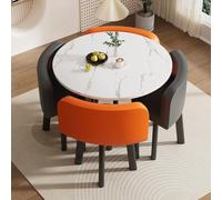 Générique Ensemble De Table à Manger Ronde De Table De Cuisine De RéCeption Et Chaises Ensemble avec Chaises Table De ConféRence Moderne Et 4 Chaises Combinaison Table,14,80cm*73cm