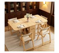 Générique Ensemble De Table À Manger, Table A Manger Pliante Tables À Abattant avec 4 Chaises Bureau Portables Extensible Robuste Et Facile À in, for Salon, Hospitalité, Bureau 1.4m