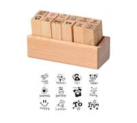 Générique Ensemble de tampons de Journal en Bois avec, Travel Diary | Tampons de planification et de scrapbooking en bois de hêtre, 8 pièces, pour journal intime, mémo et marquage de