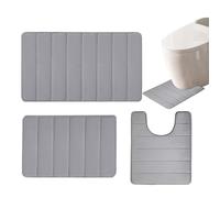 Générique Ensemble De Tapis Dee Sol - Piédestal Toilette | Mousse À Mémoire Forme Antidérapante Ultra Douce, Tapiss Aveec Talon en Caoutchouc Mat, Super Absorbant Et Moelleux pour Salle Bain avec Ta