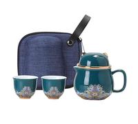Générique Ensemble de tasses à thé portables en céramique, ensemble de théière en céramique | Ensemble de théière portable de tasses à thé en Cat - Tasses à résistantes aux chocs, service