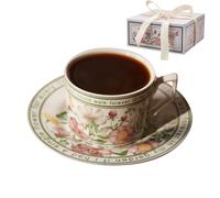 Générique Ensemble De Tasses Et Soucoupes - Qualité Inégalée, Tasse À Café En Céramique Avec Soucoupe, Tasse À Café Élégante En Forme De | Ensembles De Tasses À Thé Parfaits Pour N'importe Quelle Ma
