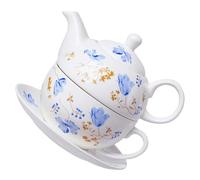 Générique Ensemble de Théière en Céramique avec 2 Tasses 350ml Design Rétro Unique 480ml Pratique pour Voyages et de Thé en Sachet
