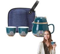 Générique Ensemble de théière en céramique, ensemble de théière avec tasses - Ensemble de en céramique, ensemble de tasses à thé portables en forme de chat | Service à thé résistant aux chocs, à