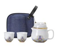 Générique Ensemble de théière en céramique, ensemble de théière avec tasses | Ensemble de en céramique, ensemble de tasses à thé portables en forme de chat | Service à thé résistant aux chocs, à