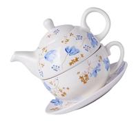 Générique Ensemble de Théière en Céramique Orchidée Bleue avec Tasse Anglaise Vaisselle à Thé Ménagère Résistante la Chaleur Service à Thé pour Maison Bureau et Bouilloire Compacte