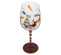 Générique Ensemble de Verres à Peints la Main en Verre Pied, Décoration Festive Élégante pour Maison et Maintien Température Vin