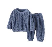 Générique Ensemble de Vêtement Enfant Pyjama Garçon Hiver Flanelle Douce Tenue Nuit Confortable Pantalon Manches Longues Vêtement Bébé Polaire Chaude Ensemble Froid Dormir
