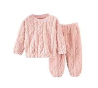 Générique Ensemble de Vêtement Enfant Pyjama Garçon Hiver Flanelle Douce Tenue Nuit Confortable Pantalon Manches Longues Vêtement Bébé Polaire Chaude Ensemble Froid Dormir