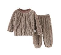 Générique Ensemble de Vêtement Enfant Pyjama Garçon Hiver Flanelle Douce Tenue Nuit Confortable Pantalon Manches Longues Vêtement Bébé Polaire Chaude Ensemble Froid Dormir