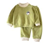 Générique Ensemble de Vêtement pour Enfant Pyjama d'hiver Fille en Polaire Chaude Tenue Confortable Nuit Douce Vêtement Thermorégulateur Loisirs Domestique Ensemble Languette Enfance