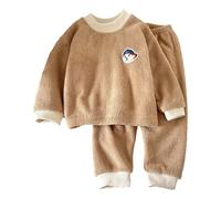 Générique Ensemble de Vêtement pour Enfant Pyjama d'hiver Fille en Polaire Chaude Tenue Confortable Nuit Douce Vêtement Thermorégulateur Loisirs Domestique Ensemble Languette Enfance