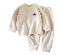 Générique Ensemble de Vêtement pour Enfant Pyjama d'hiver Fille en Polaire Chaude Tenue Confortable Nuit Douce Vêtement Thermorégulateur Loisirs Domestique Ensemble Languette Enfance
