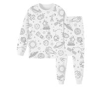 Générique Ensemble De VêTements De Maison Peints à La Main pour Enfants Pyjama à Colorier pour GarçOn Et Fille Peut Jouer avec Et Combinaison Noir Fille