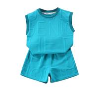 Générique Ensemble de vêtements pour Enfant garçon 2026 Ensemble Gilet d'été sans Manches pour garçons Vêtements d'été Grands Enfants Style Coton Sweat-Shirt T-Shirt