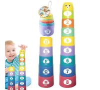 Générique Ensemble d'empilage de Tasses, Jeu de Tasses empilables - empilables pour l’éducation précoce | Jouet de gobelets empilables avec Lettres et Chiffres, gobelets empilables Amusants, empil