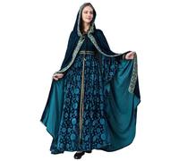Générique Ensemble Dentelle Femme Robe Cosplay Maxi Manches Longues,Dentelle délicate · coupe ajustée · idéal cosplay rétro · tailles S-2XL