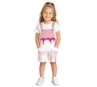 Générique Ensemble d'été bébé Fille Combinaison Courte Glace imprimée Salopette, Tenue décontractée légère en Coton Doux pour Tout-Petit, Taille 2-13 Ans (8-9 Years)