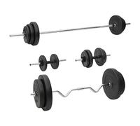 Générique Ensemble d'haltères et de Barres avec plaques 90 kg,Équipements Sportifs, Entraînement & Fitness, Haltérophilie, Poids Libres, (Poids 91.55KG)
