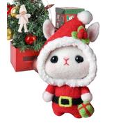 Générique Ensemble d'Ornements de Noël en Feutrine,Kit DIY de Décorations Lapin et Élan - Kit de Matériel pour Artisanat Animal,Pour Arbre De Noël Vacances Salle De Classe Mur Pièce
