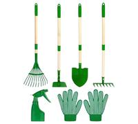 Générique Ensemble d'outils de Jardinage pour - Outils à Manche en Bois | Set Jardin Enfant,Dès 3 Ans, pour garçons et Filles, extérieur : Jardin, pelouse, Parc, Plage, Sable, Terre
