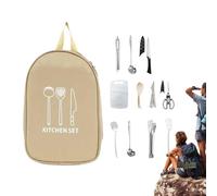 Générique Ensemble D'ustensiles De Cuisine pour Camping | Set Pelle Cuisine Extérieur - Équipement Portable pour Randonnée Trekking Barbecue Pique-Nique
