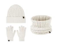 Générique Ensemble Echarpe Bonnet Gant Femme Épais Écharpe 2 En 1 Unisexe Mélangé Tricot Moto Running Ski Snowboard Cagoule Longue Tour De Cou Homme Cache Polaire (Beige,Taille unique)