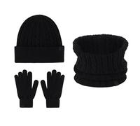 Générique Ensemble Echarpe Bonnet Gant Femme Épais Écharpe 2 En 1 Unisexe Mélangé Tricot Moto Running Ski Snowboard Cagoule Longue Tour De Cou Homme Cache Polaire (Le noir,Taille unique)