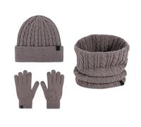 Générique Ensemble Echarpe Bonnet Gant Femme Épais Écharpe 2 En 1 Unisexe Mélangé Tricot Moto Running Ski Snowboard Cagoule Longue Tour De Cou Homme Cache Polaire (Café,Taille unique)