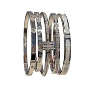 Générique Ensemble Élégant De 5 Bracelets En Acier Inoxydable, Design Classique Et Tendance, Bijoux Anti-ternissure, Finition Polie Durable, Adaptés À Un Usage Quotidien Et Formel (C)