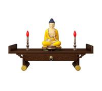 Générique Ensemble et De Sanctuaire Bouddhiste, Armoire à Offrandes sur PiéDestal Finement TravailléE, Armoire à MéDitation Personnelle avec Rangement, Style Sanctuaire De PrièRe(66x26x13cm)