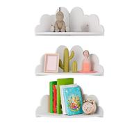 Générique Ensemble Étagère Murale De Nuage De 3 Étagères Suspendues À 3 Coin Étagère De Livre De Crèche, Étagères À É-tagère Flottante en Forme De Nuage Conception Festonnée