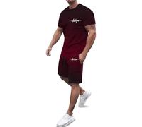Générique Ensemble Ete 2 Pieces Homme T Shirt Manches Courtes and Short Imprime Las Vegas Degrade Leger Respirant Plage Vacances Quotidien