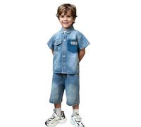 Générique Ensemble été garçon haut jean manches courtes short deux pièces décontracté confortable tout-petit petit enfant mode