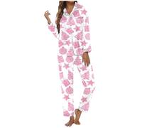 Générique Ensemble Femme Chic Et Elegant,Ensemble De Pyjama à Manches Longues Imprimé sur Le ThèMe De NoëL VêTements De DéTente Festifs pour des Vacances Douillettes (D XL)