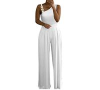 Générique Ensemble Femme Chic - Pantalon et Haut Fluide - Tailleur Soirée Moulante Blanc