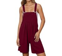 Générique Ensemble Femme Ete,Combinaison Courte sans Manches pour Femme Style DéContracté avec Bretelles RéGlables Et Poches IdéAle pour Les FêTes en Plein Air Printemps-éTé