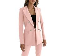 Générique Ensemble Femme - Tailleur Femme Ensemble Jupe - Veste De Tailleur Femme Décontractée À Col À Revers Et Manches Longues Couleur Unie avec Poches Collection 2024