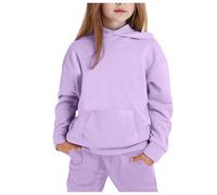Générique Ensemble Fille 5 Ans Longues pour Enfant en Bas âge, garçon et Fille, Couleur Unie, Chaud, Pull, Haut, Pantalon, Tenue Jogging Hiver(Violet,10-11 Years)