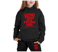 Générique Ensemble Fille A La Mode Decontracte Hauts Garçons Sweat À Capuche Pantalons De Sport Confortable Vêtements Tenue Habit Bébé Naissance Garçon Costume Loisirs (Le noir,8-9 ans)