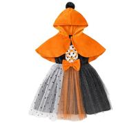 Générique Ensemble Fille Ensemble de déguisement d'halloween pour Fille avec Cape,Tenue de sorcière pour bébé et Enfant 1 à 7 Ans