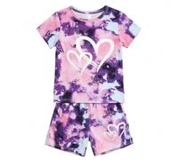 Générique Ensemble Fille, Imprimé Floral Rose Vif Haut Manches Courtes - Pantalon Large Confort Été, Look Bohème Décontracté, Idéal pour Promenades Et Fêtes en Plein Air