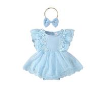 Générique Ensemble Fille Robe Triangulaire en Dentelle sans Manches pour bébé Fille,Douce,en Dentelle,pour Nouveau-né,Robe Portefeuille à Fleurs,été 2024