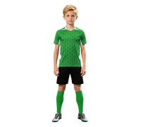 Générique Ensemble Football Enfant 5-13 Ans Garçon Maillot Short Séchage Rapide Été Léger, Look Football Pratique pour école et Loisirs, pour Jogging, Ballon, Gym Douce et Jeux extérieurs