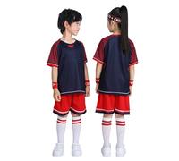 Générique Ensemble Football Enfant Garçon Maillot Short Séchage Rapide Été Léger, Style équipe Junior adapté au Match et Club, pour Footing, échauffement, Sport collectif et détente